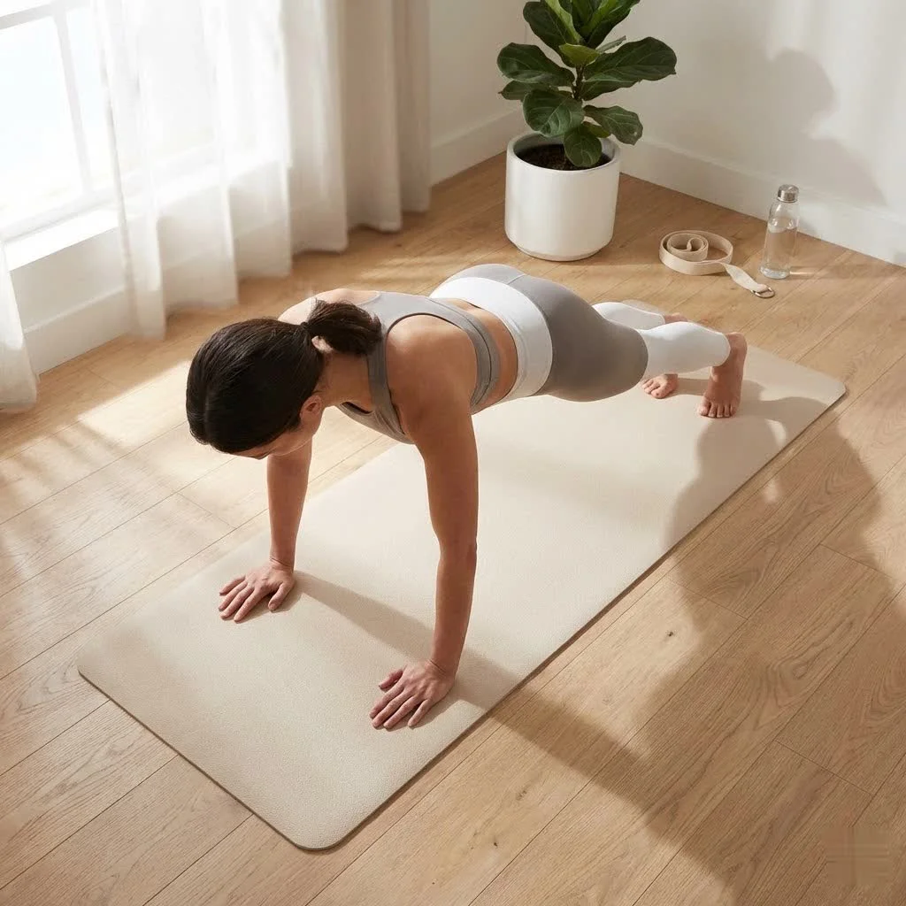Man practicing yoga on a mat